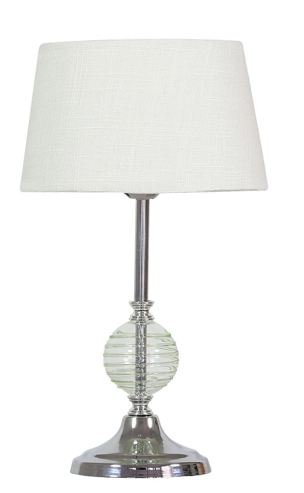 Lampe à poser Fero chromée et verte, tissu