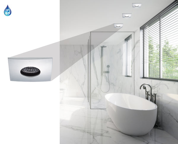 Spot encastrable SH-13 étanche carré chromé, verre