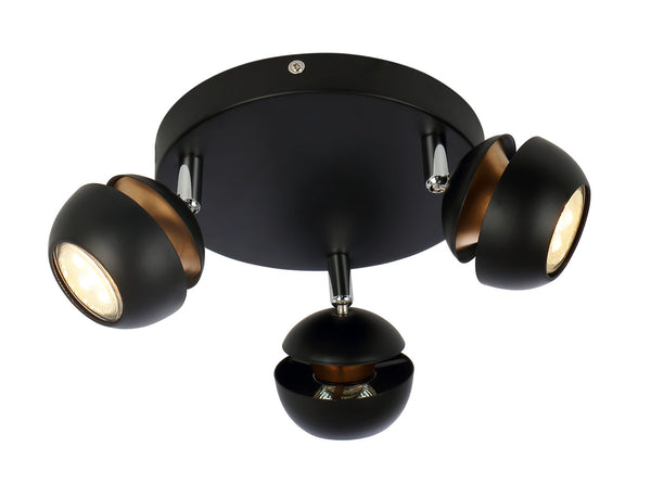 Plafonnier Boni 3 lumières noir