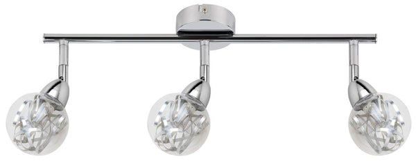 Plafonnier LED Bolo 3 lumières chromé, L 58 cm