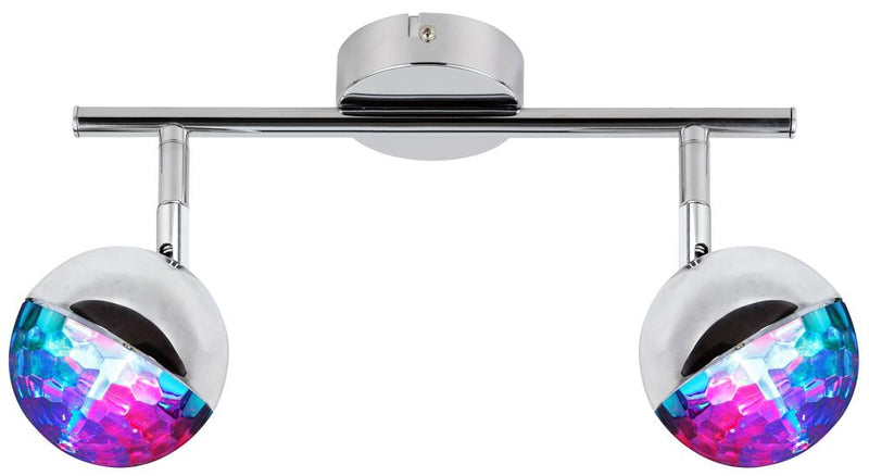 Plafonnier LED Party 2 lumières RGB chromé