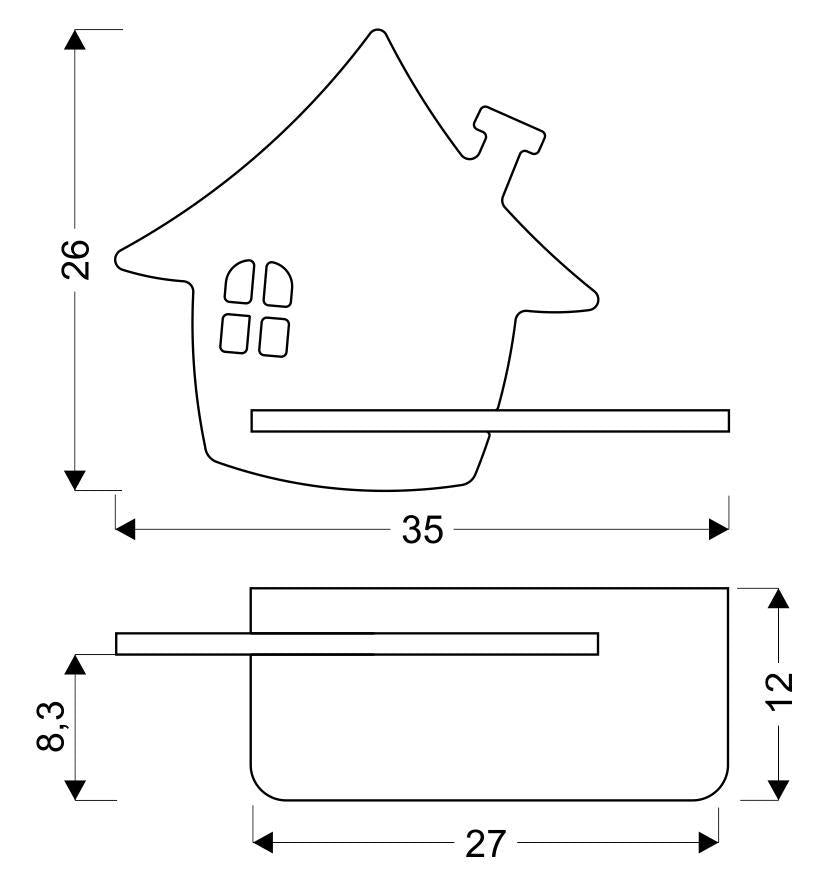 Applique murale LED House pour chambre d'enfant vert menthe, bois