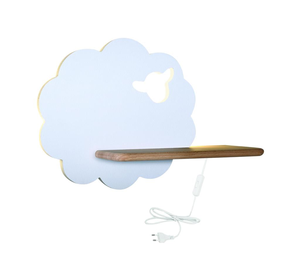 Applique murale LED Sheep pour chambre d'enfant blanche, bois (réf. 21-85139)