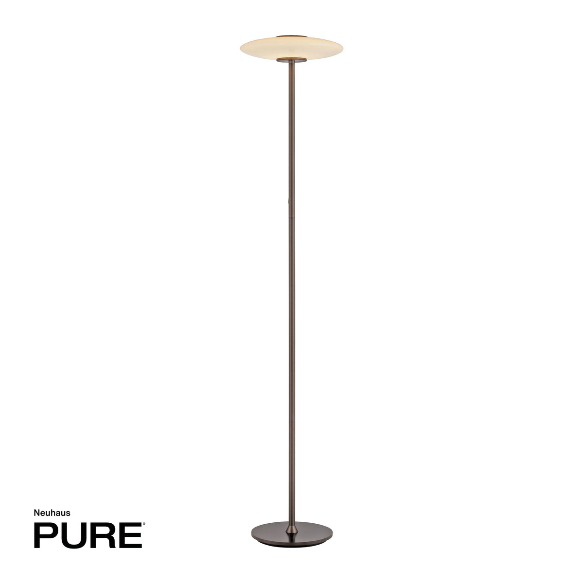 Vue produit sur fond blanc, lampadaire entier avec logo du fabricant