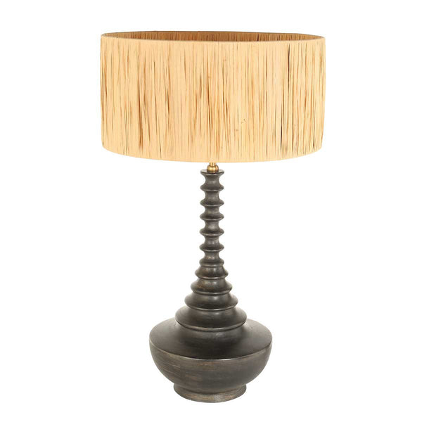 Black wood table lamp