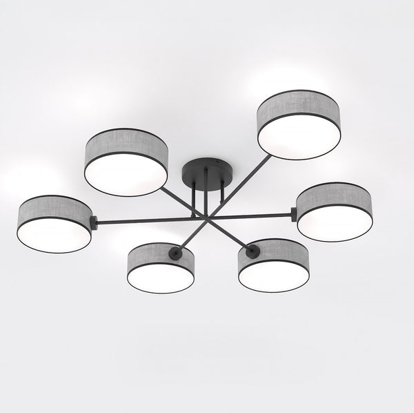 Maga 6-light ceiling lamp grey