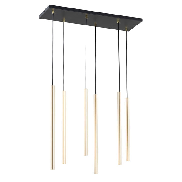 Selter 6-light gold pendant light