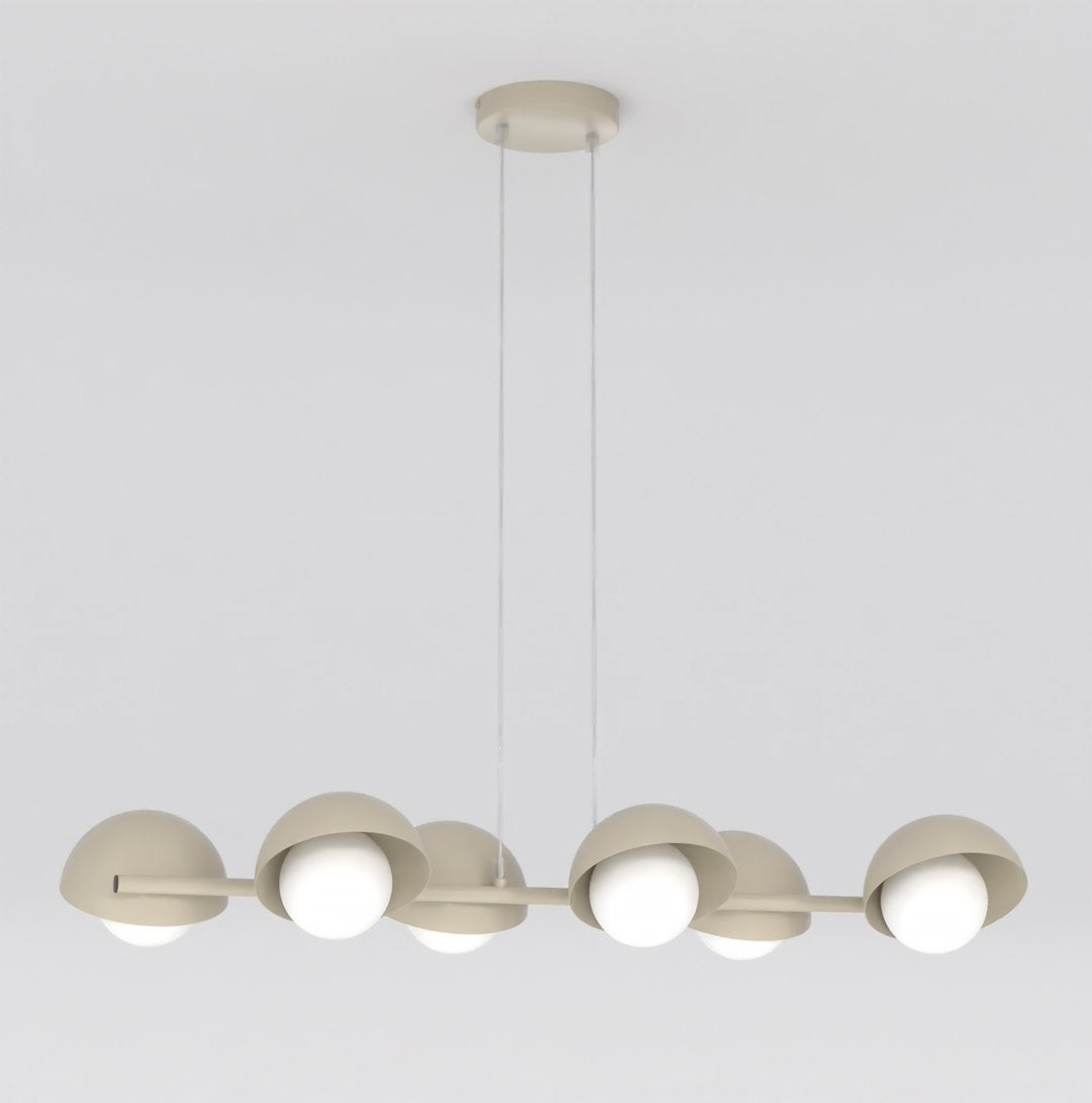 6-light mocha boom pendant light