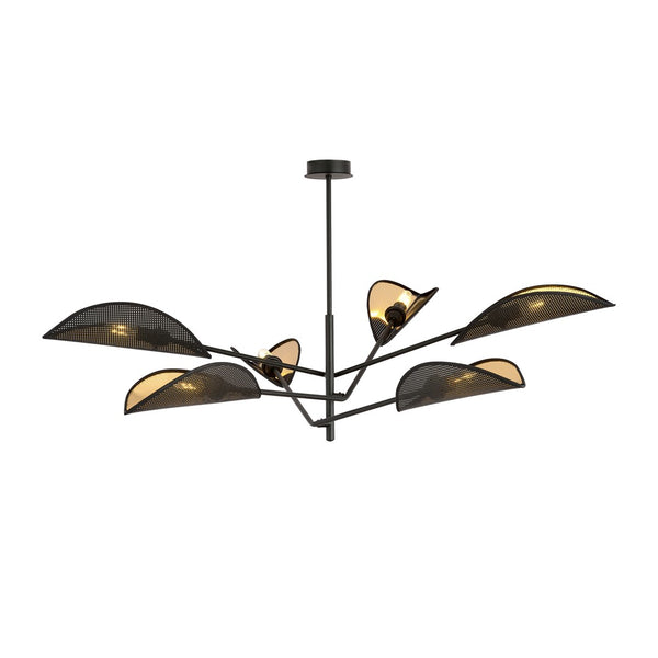 Vene 6-light ceiling lamp black and gold