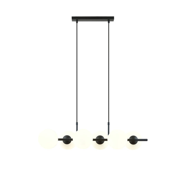 Rory 6-light pendant, opal glass