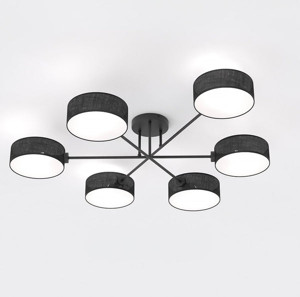 Maga 6-light ceiling lamp black