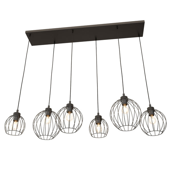 Nando 6-light pendant lamp black