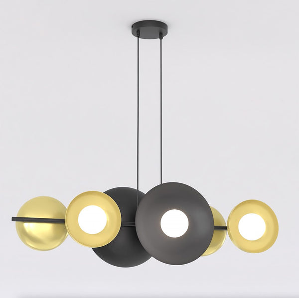 6-light pendant lamp black and gold