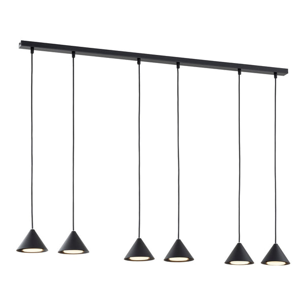 Elit 6-light black pendant light