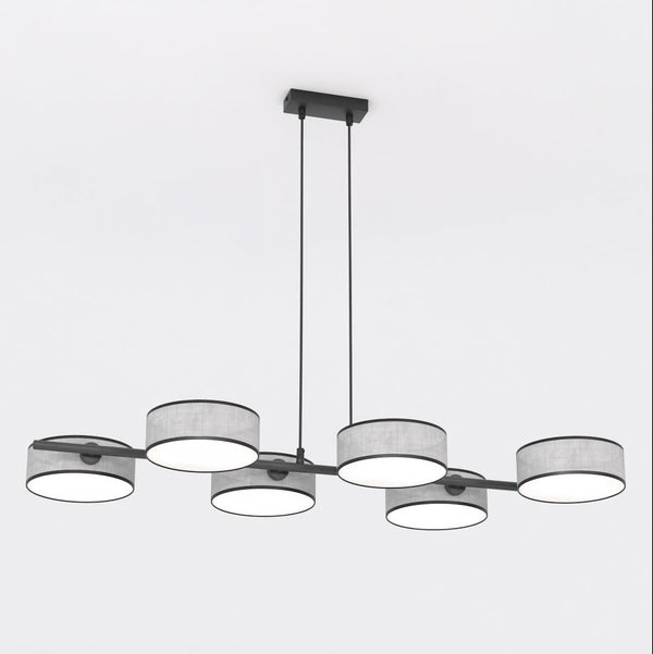 Drumz 6-light grey chandelier