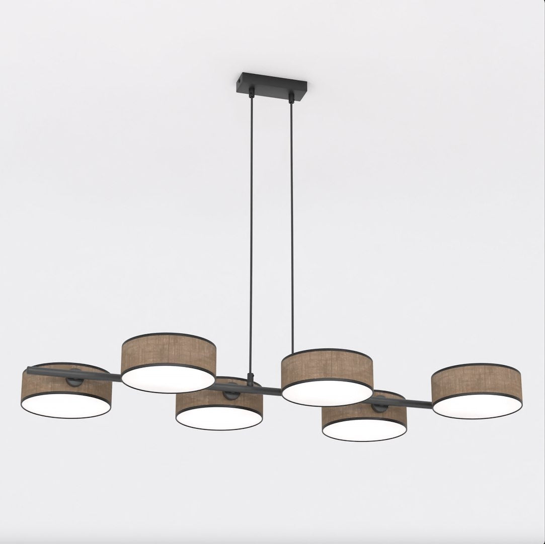 Drumz 6-light pendant lamp brown