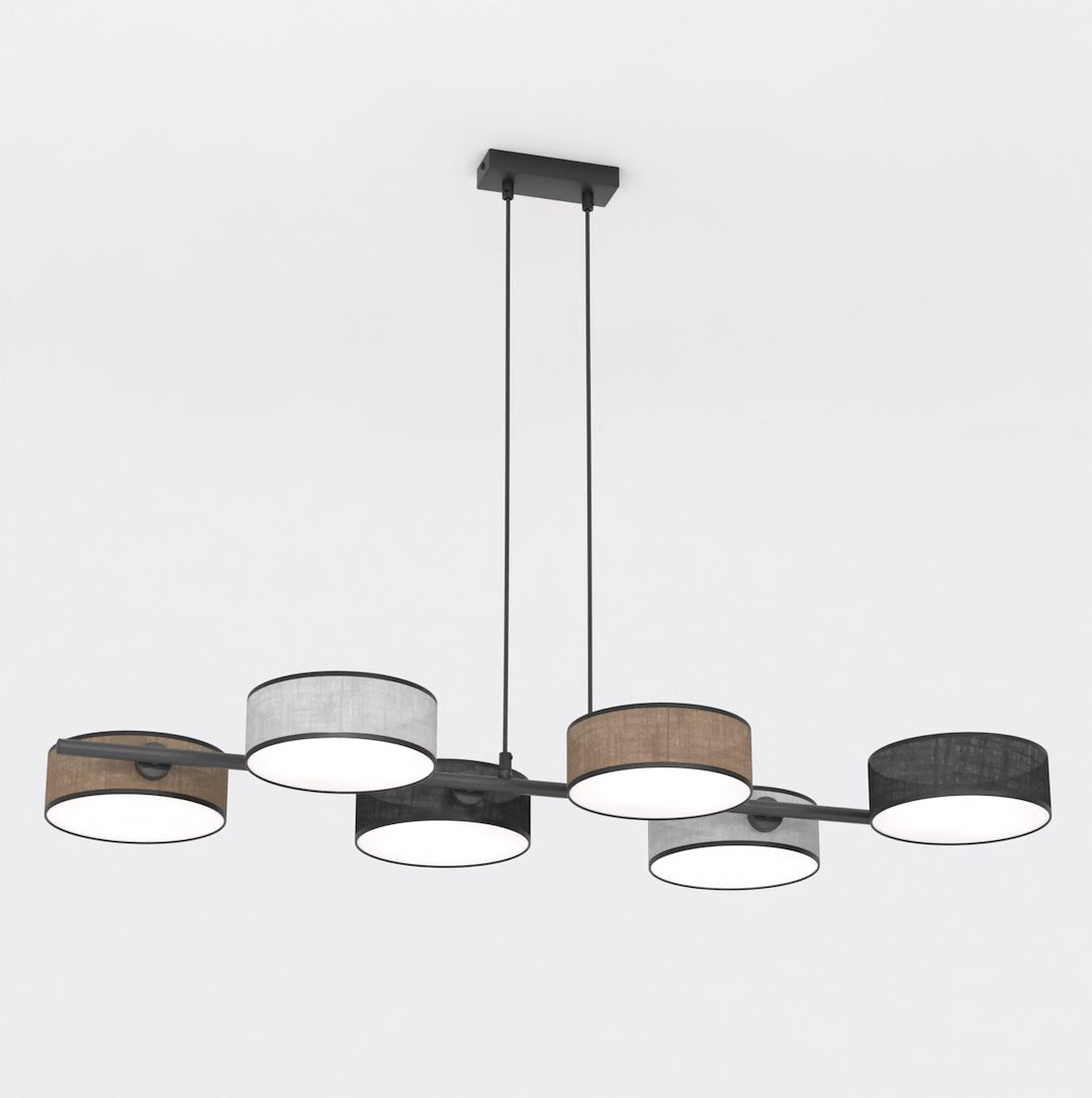 Drumz 6-light pendant, mix 1