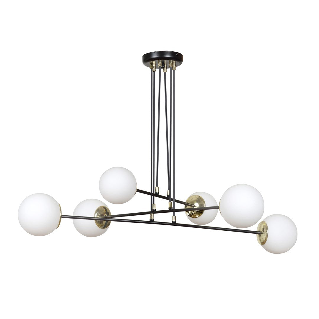 Ognis 6-light black pendant light