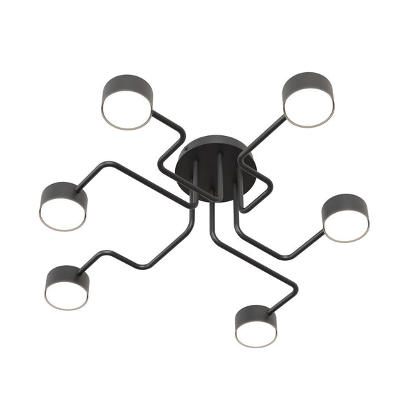 Kurage 6-light ceiling lamp black
