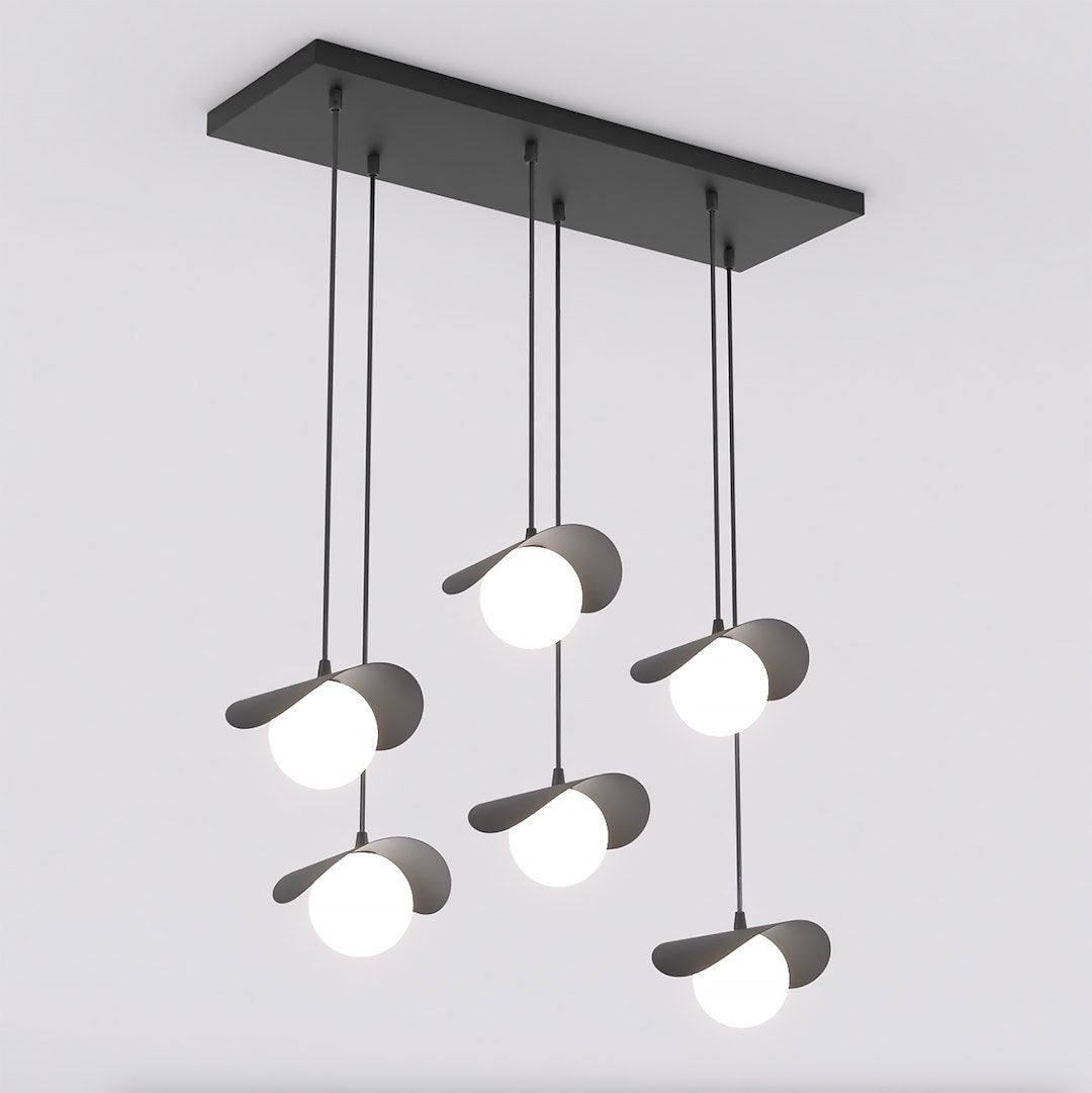 6-light black Ritual pendant light