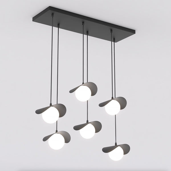 6-light black Ritual pendant light