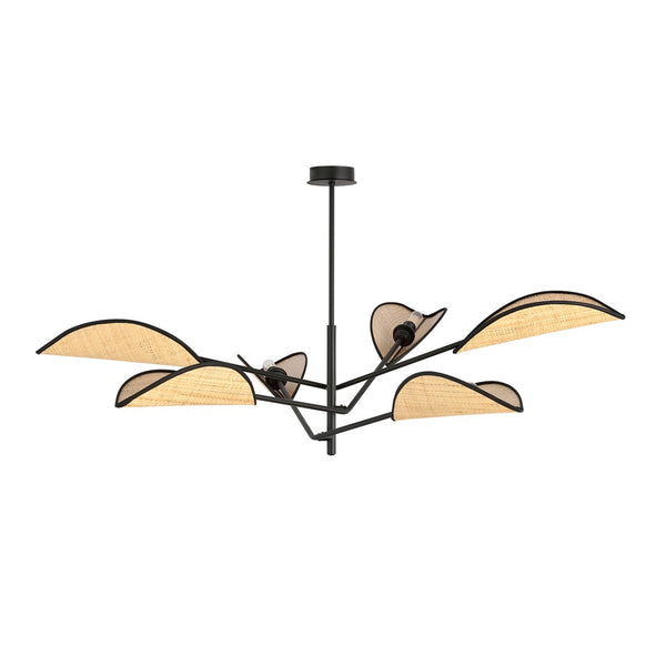 Vene 6-light black pendant light
