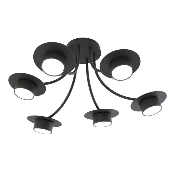 Enso 6-light black pendant light