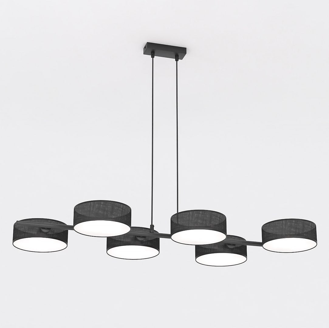 Drumz 6-light black pendant light