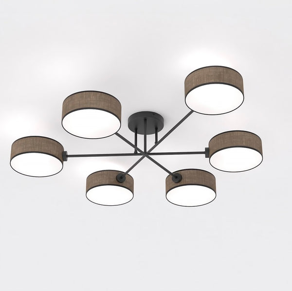 Maga 6-light brown ceiling light
