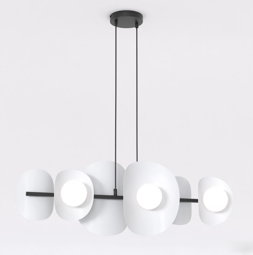 6-light black and grey pendant light