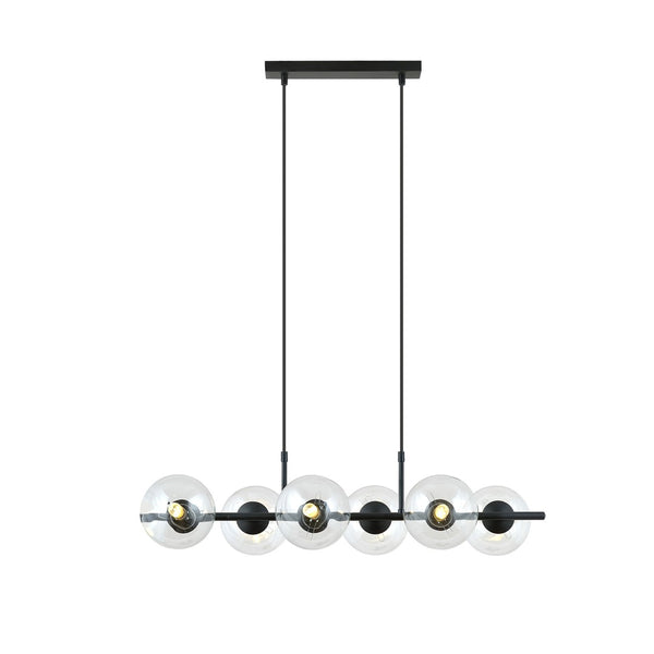 Rory 6-light pendant, clear glass