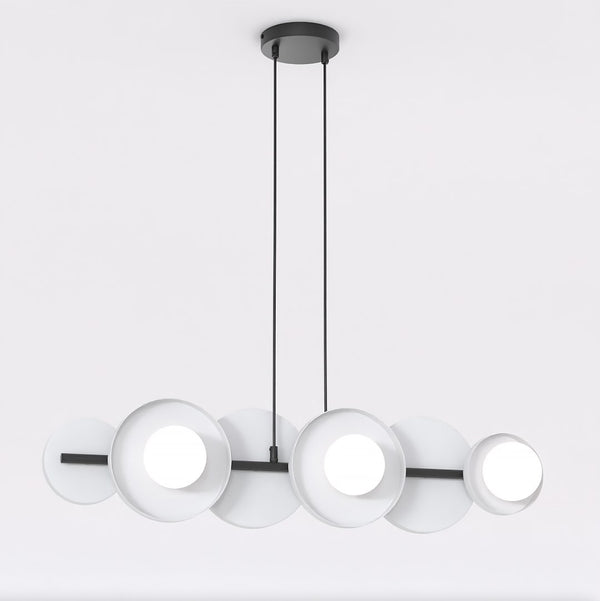 6-light pendant lamp, black and grey