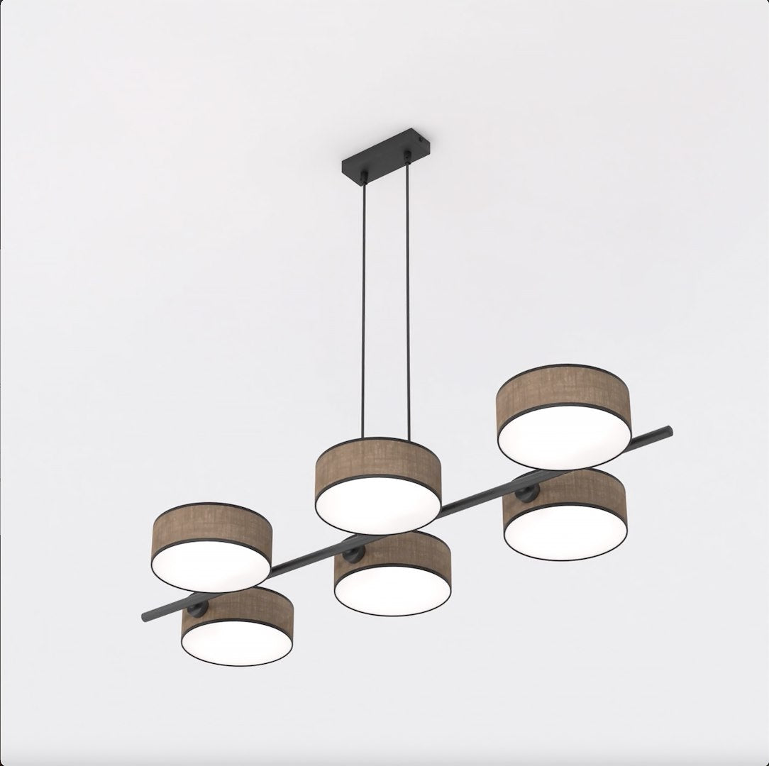 Drumz 6-light pendant lamp brown