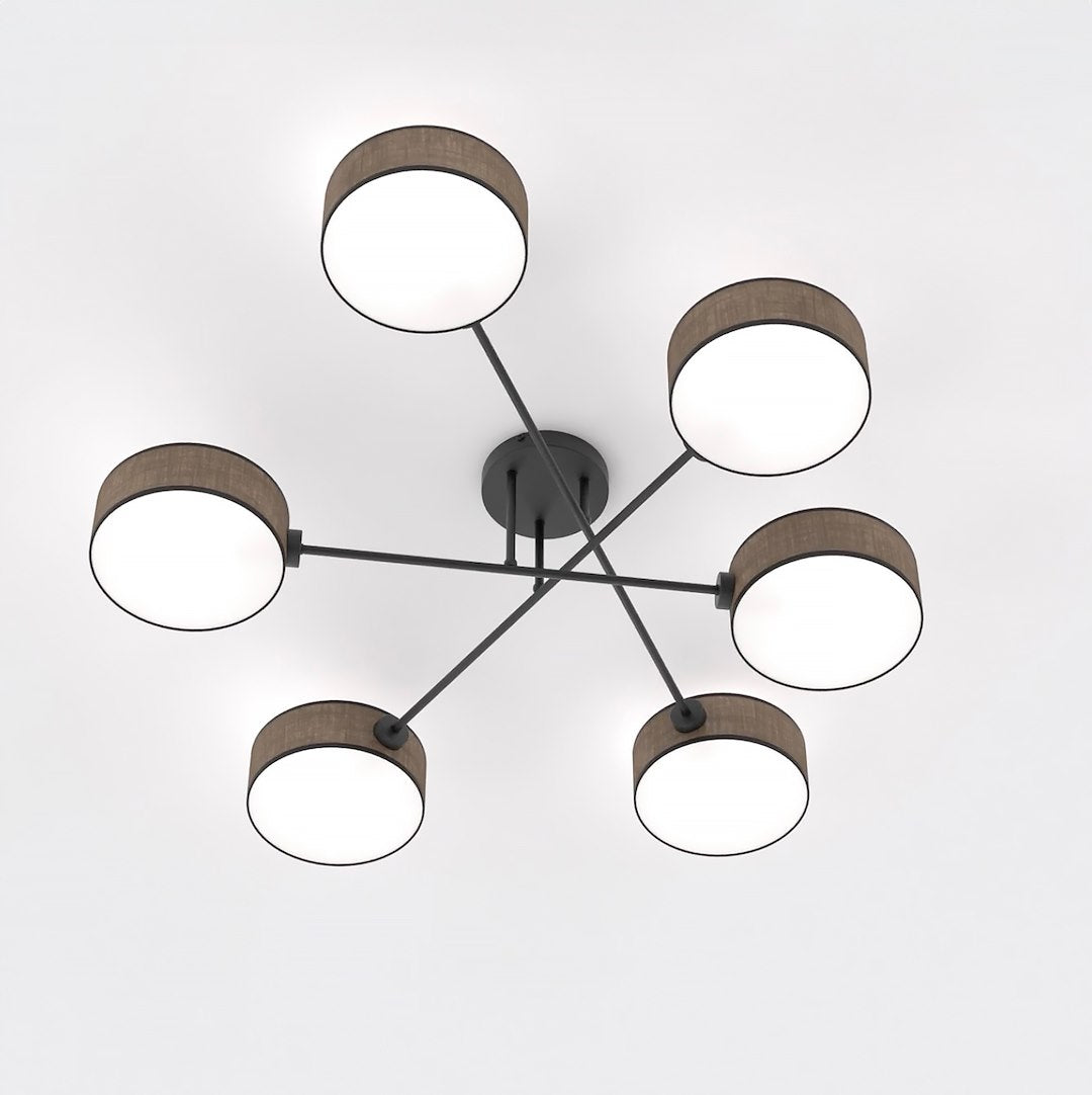Maga 6-light brown ceiling light