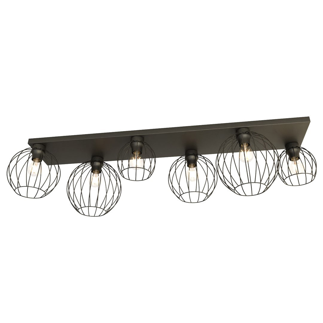 Nest 6-light pendant lamp, black