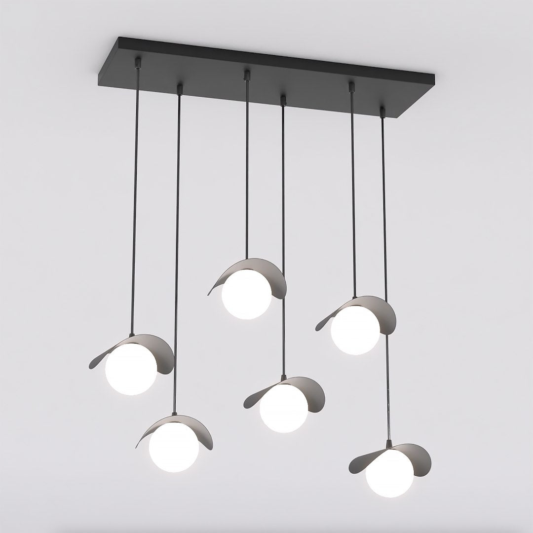 6-light black Ritual pendant light