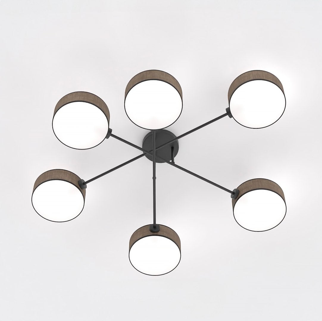 Maga 6-light brown ceiling light