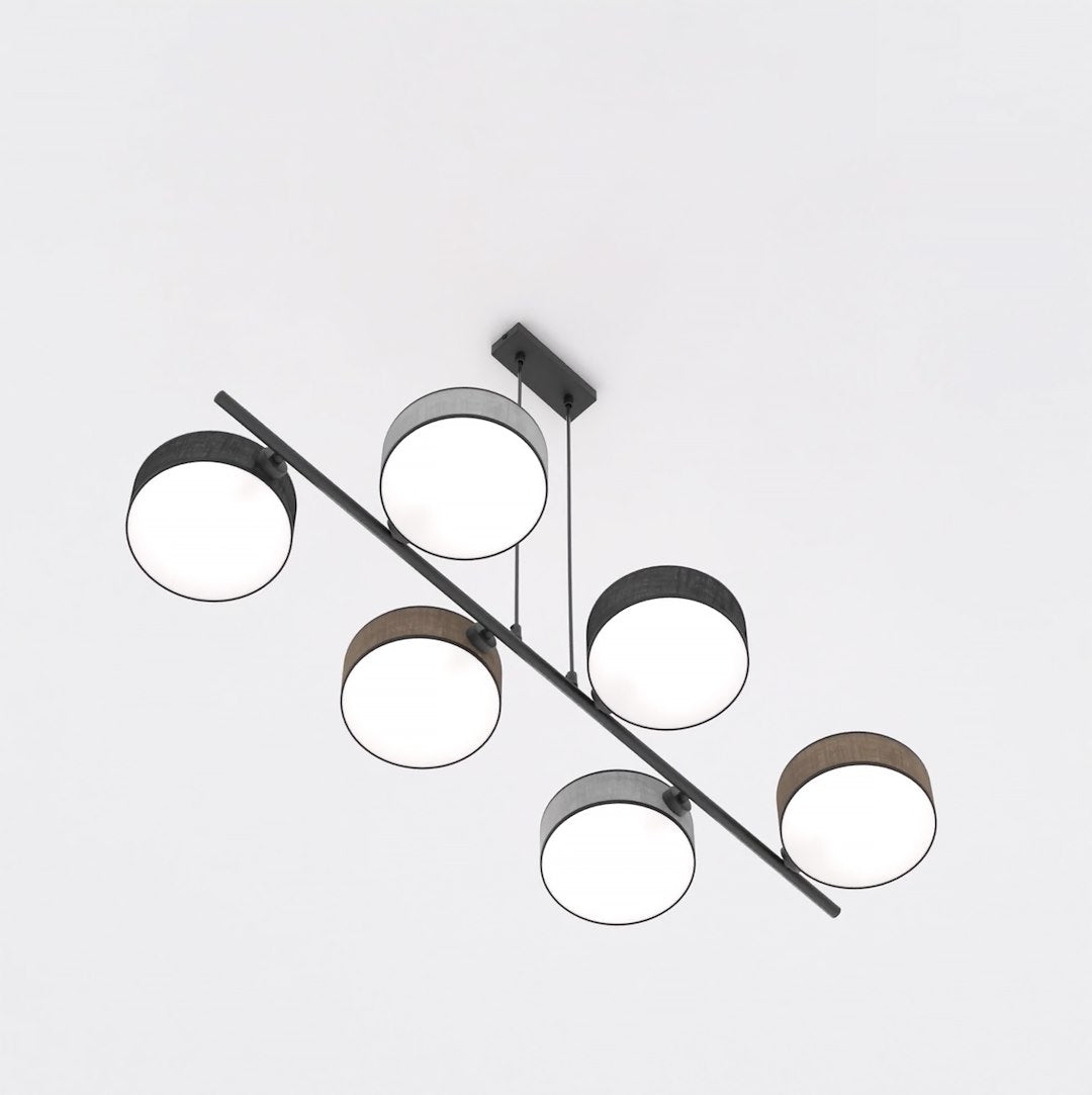 Drumz 6-light pendant, mix 1