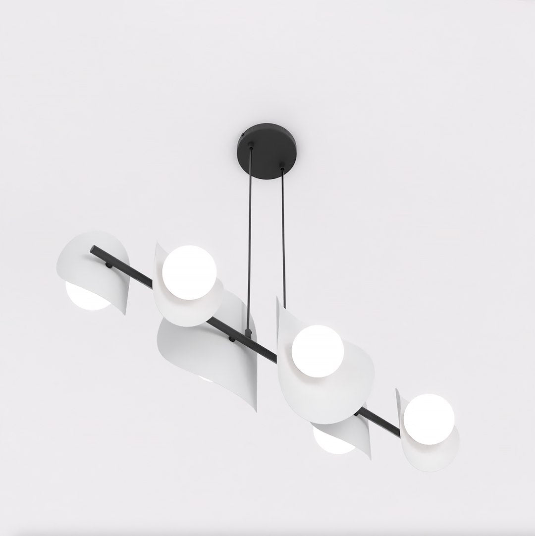 6-light black and grey pendant light