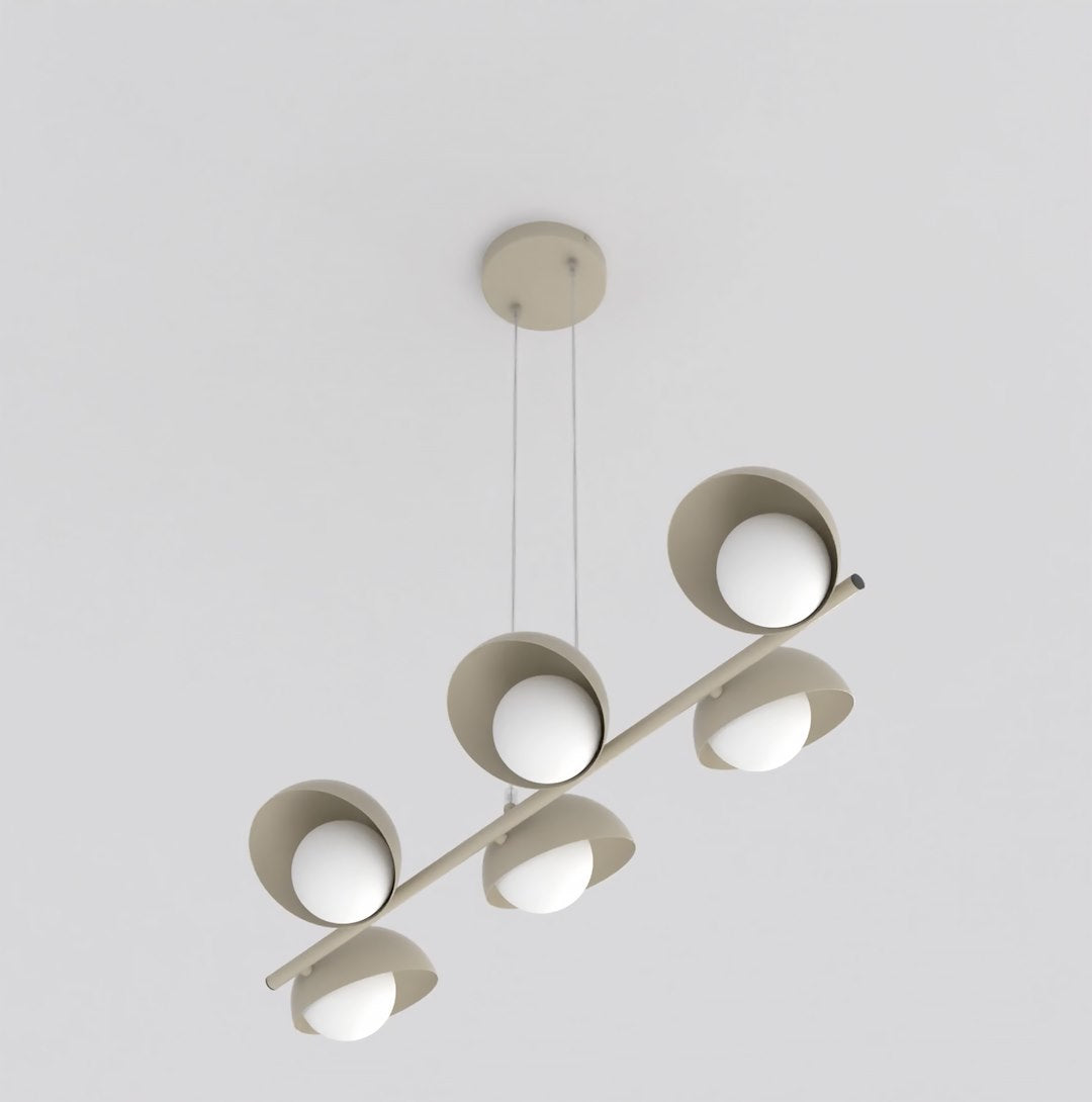 6-light mocha boom pendant light