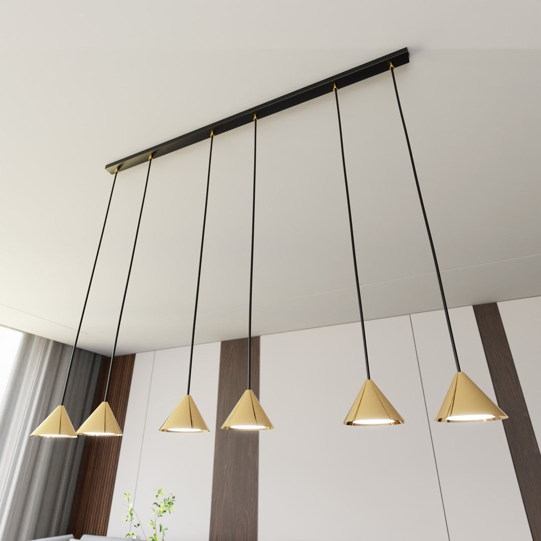 Elit 6-light pendant, black and gold