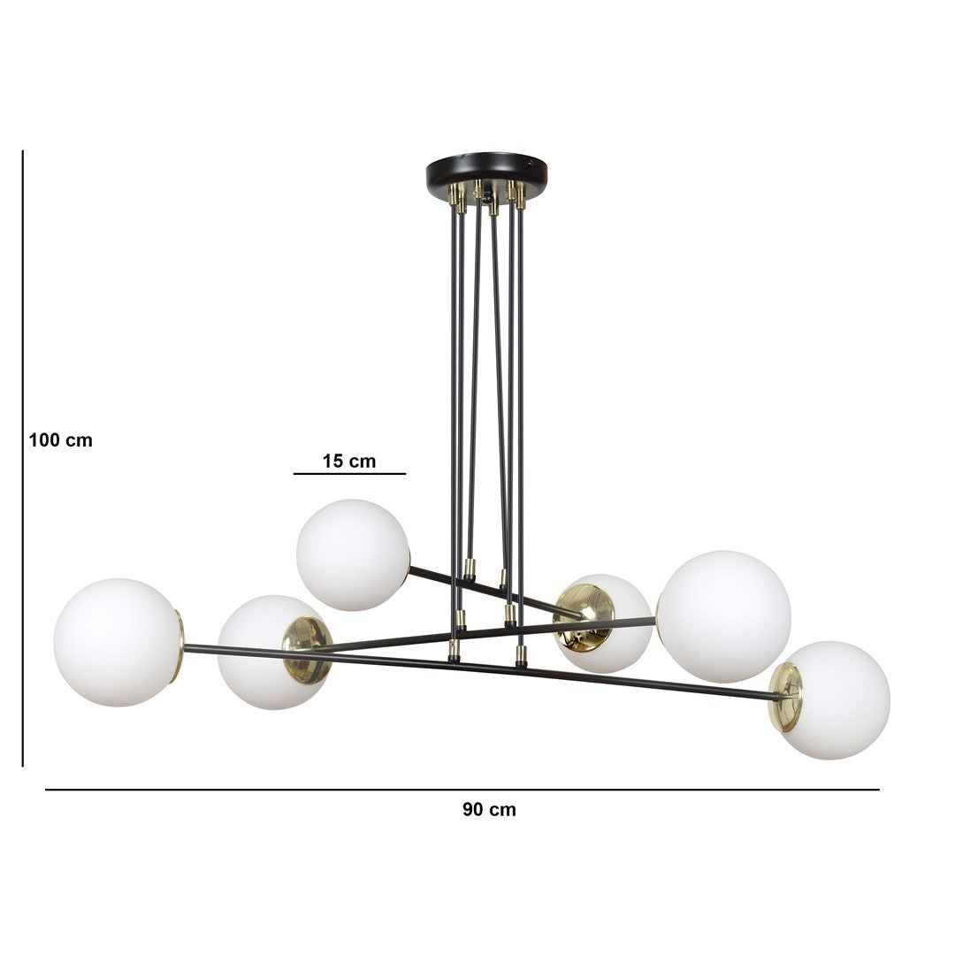 Ognis 6-light white pendant light