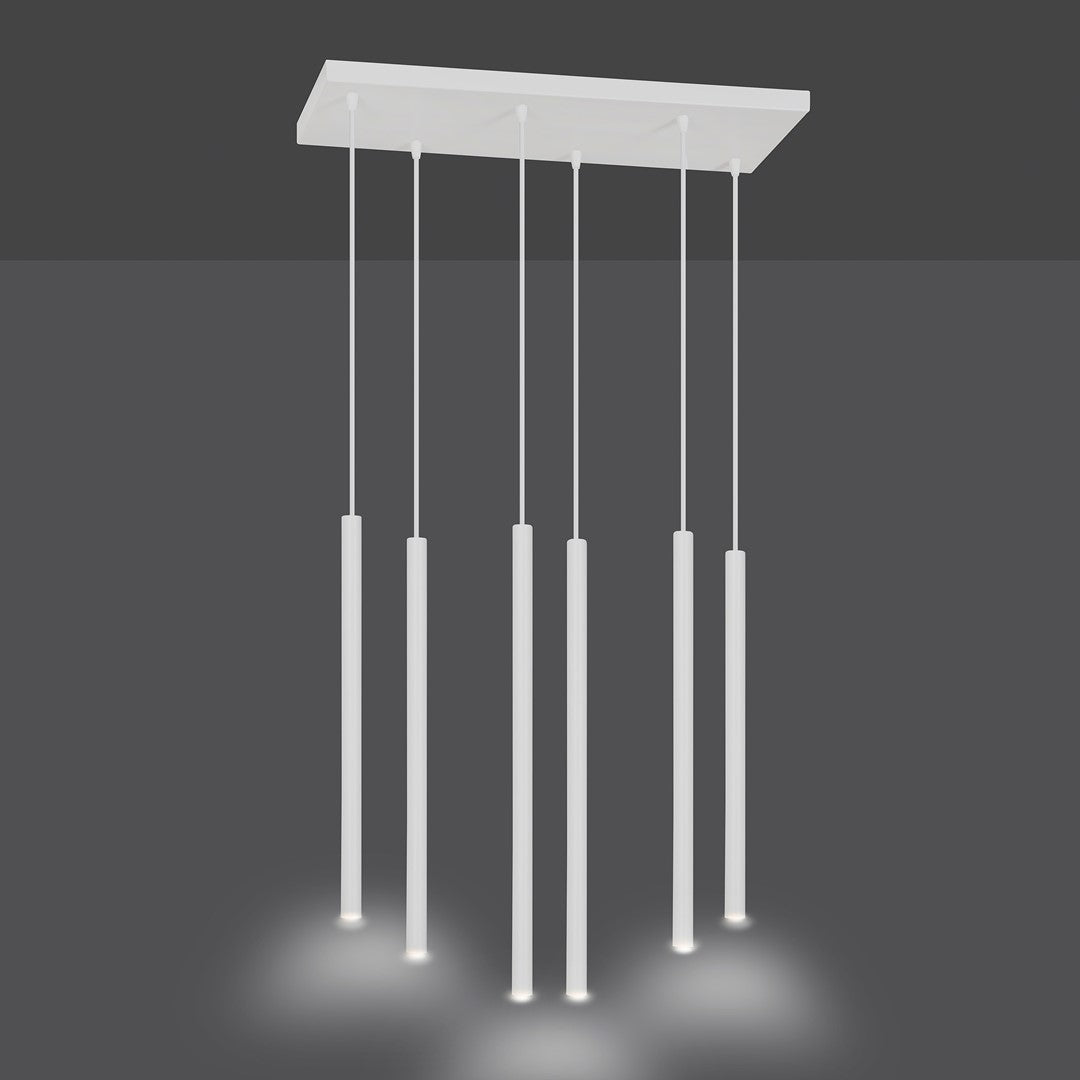 Selter 6-light white pendant lamp