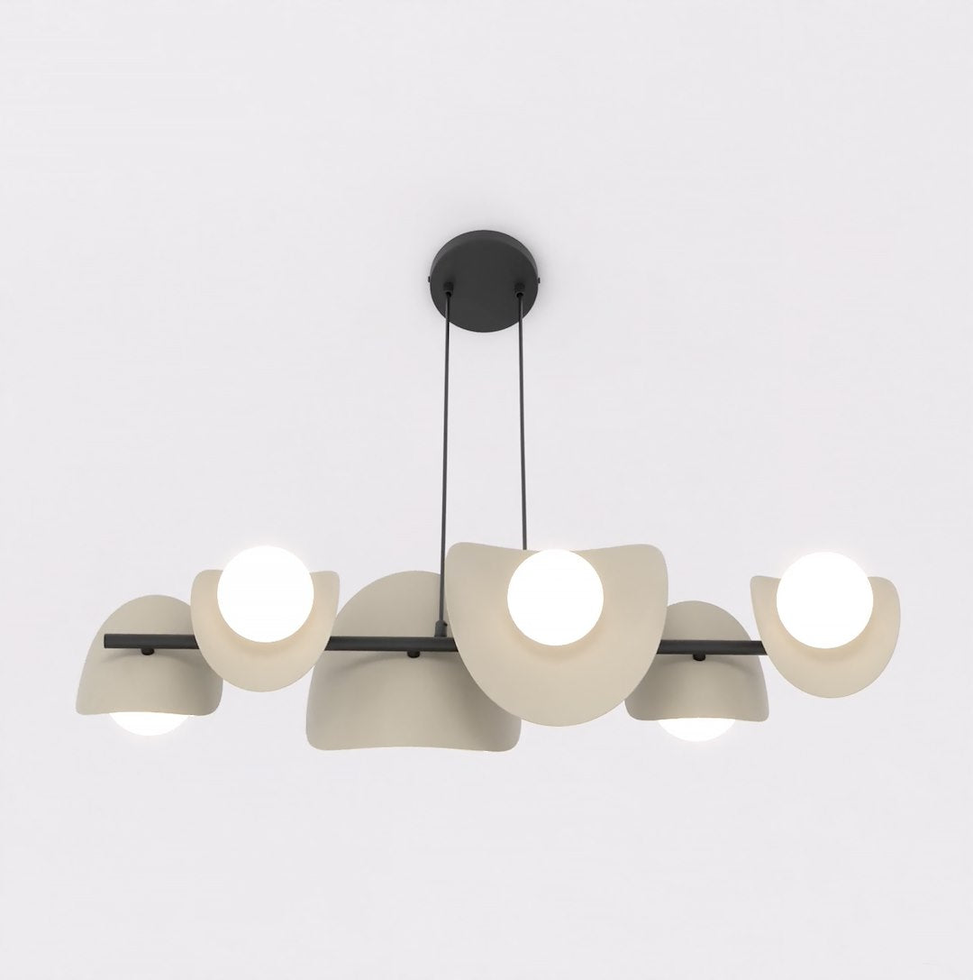 Elementi 6-light pendant lamp, black and mocha