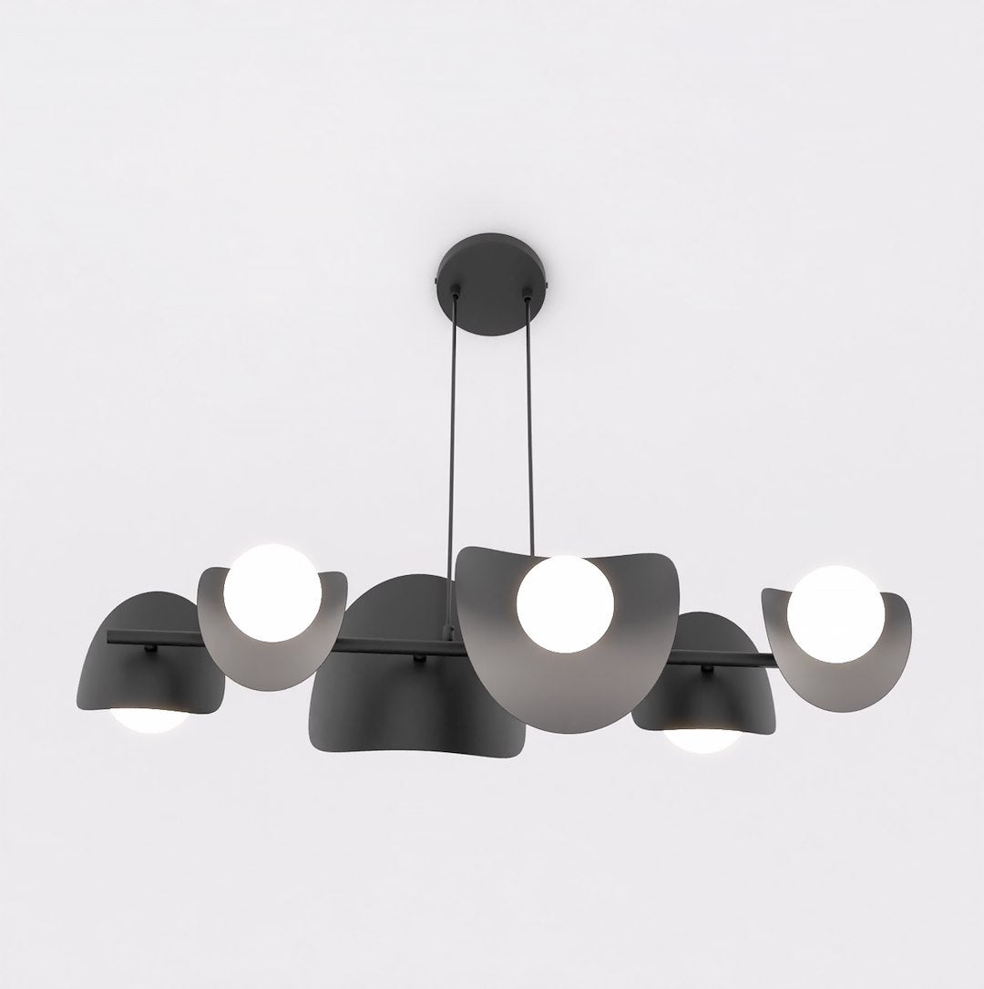 6-light black pendant light