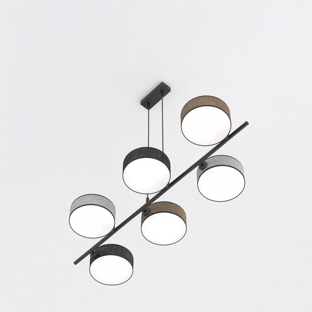 Drumz 6-light pendant, mix 1