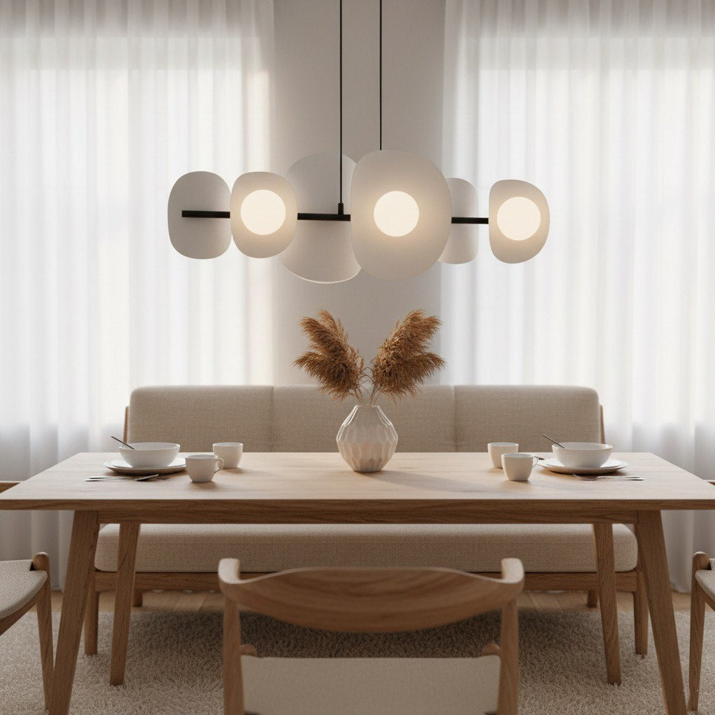 6-light black and grey pendant light