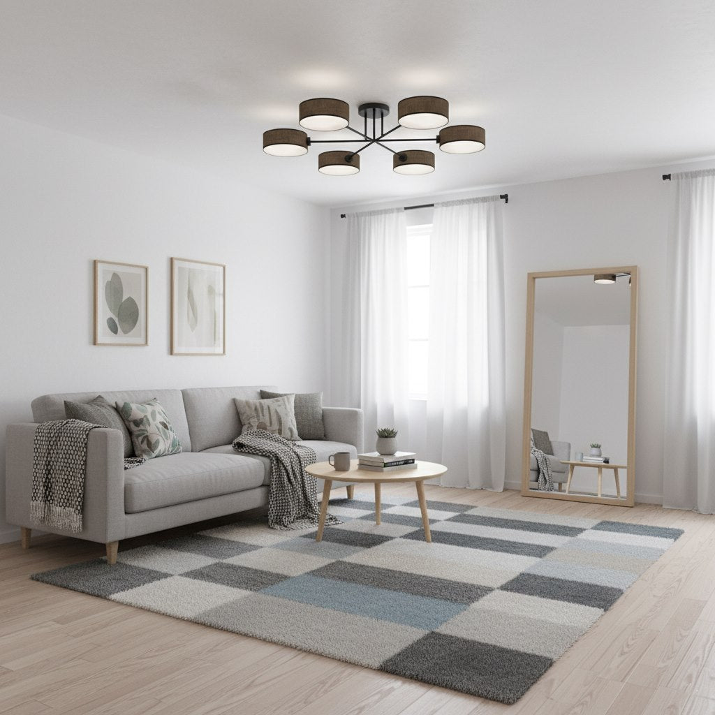 Maga 6-light brown ceiling light