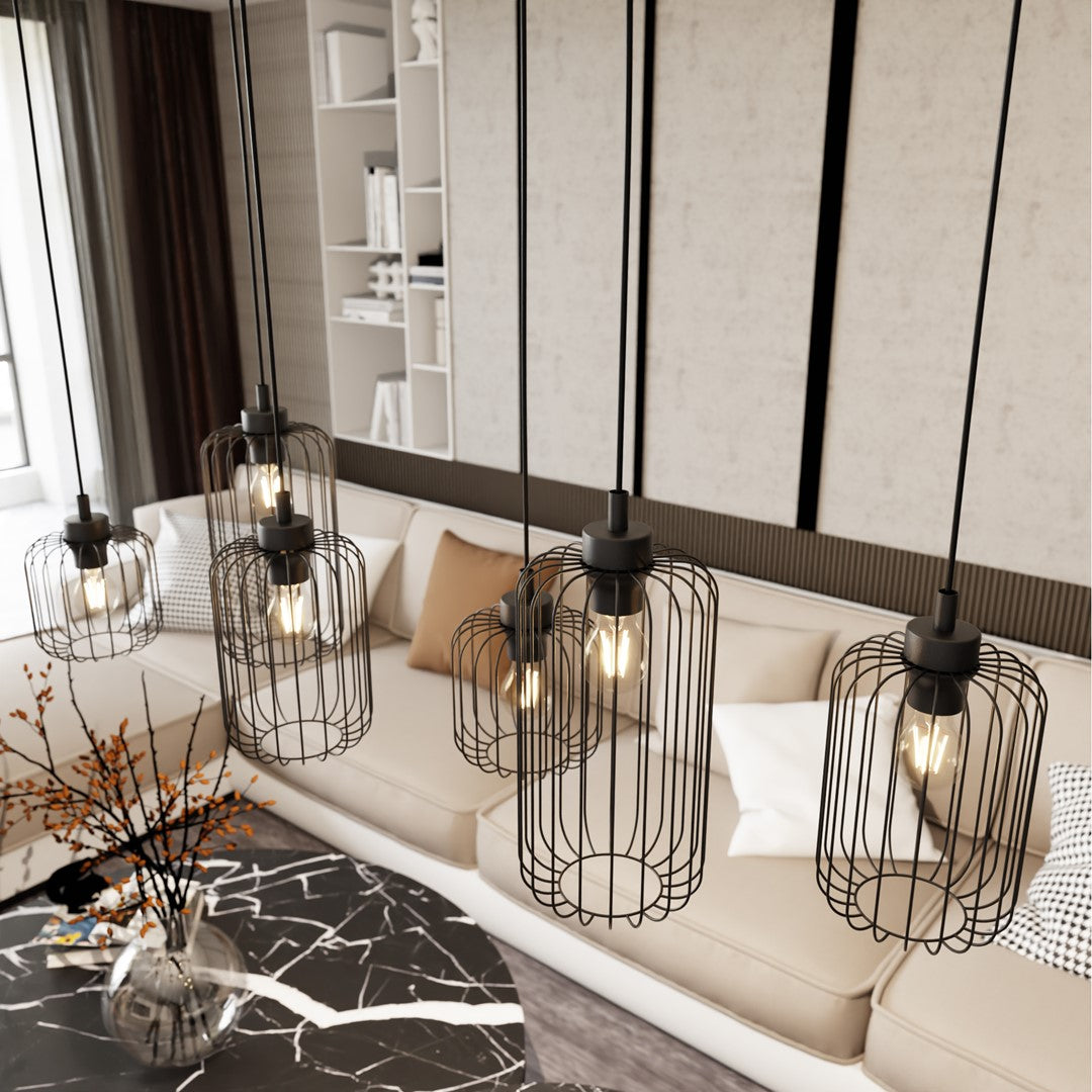 Vander 6-light black pendant light