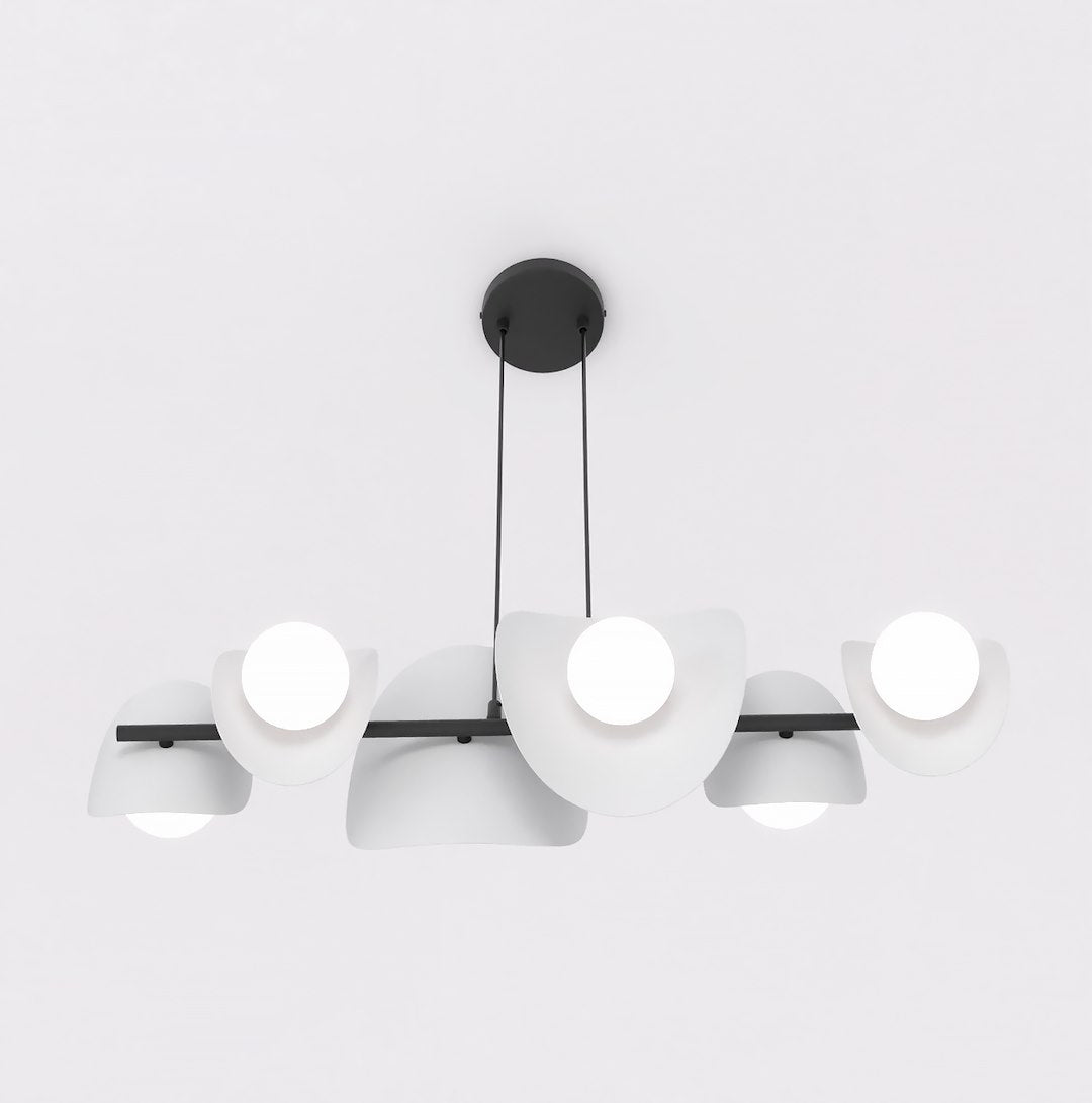 6-light black and grey pendant light
